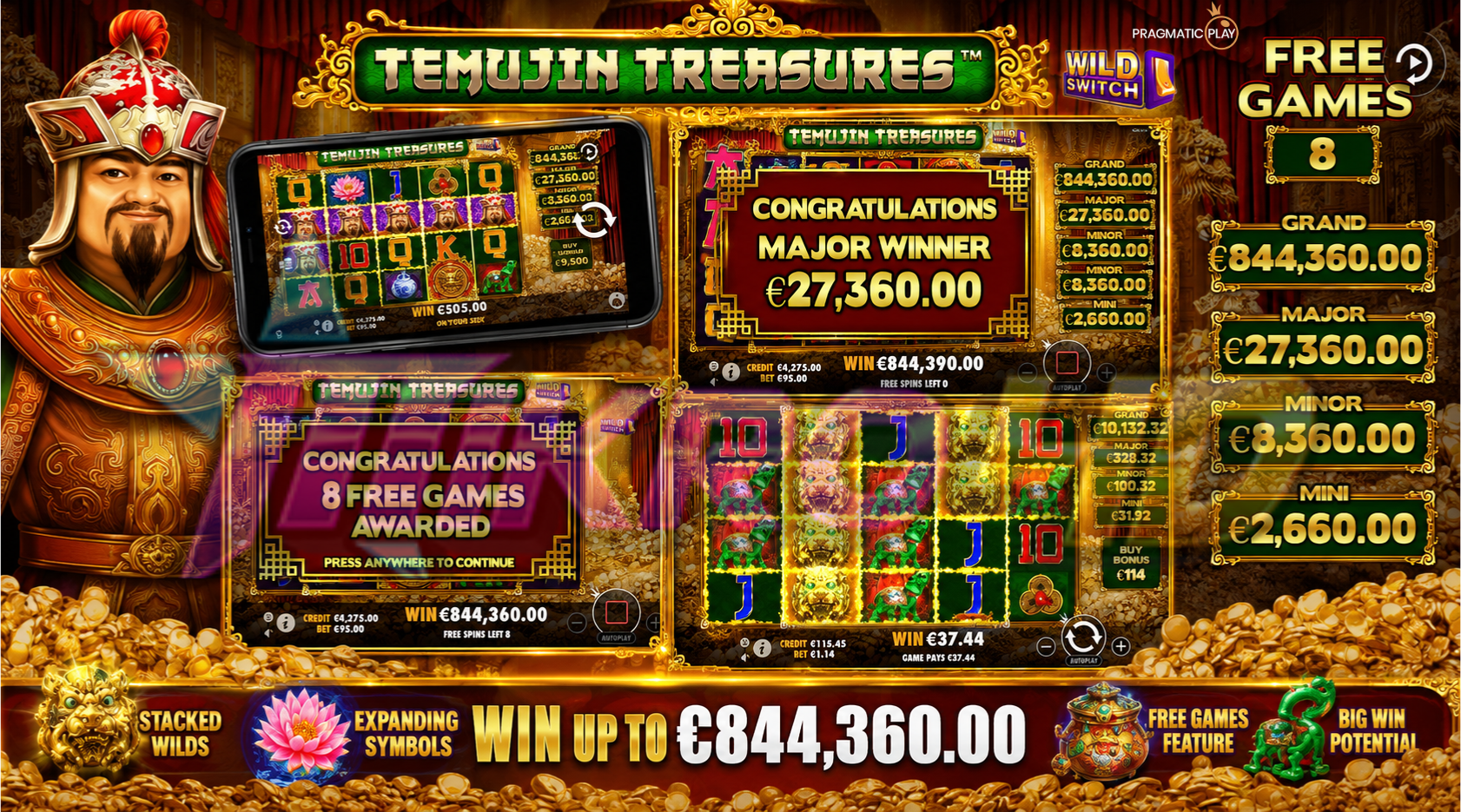 Slot Temujin Treasures: Takhta Penuh Harta